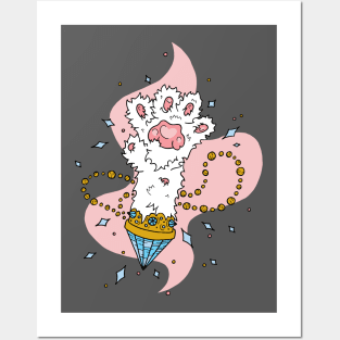 Lucky Paw - Cute Cat Illustration Posters and Art